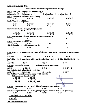 Đề thi học kì 1 môn Toán Lớp 9
